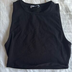 Zara Black Sleeveless Crop Tank Top